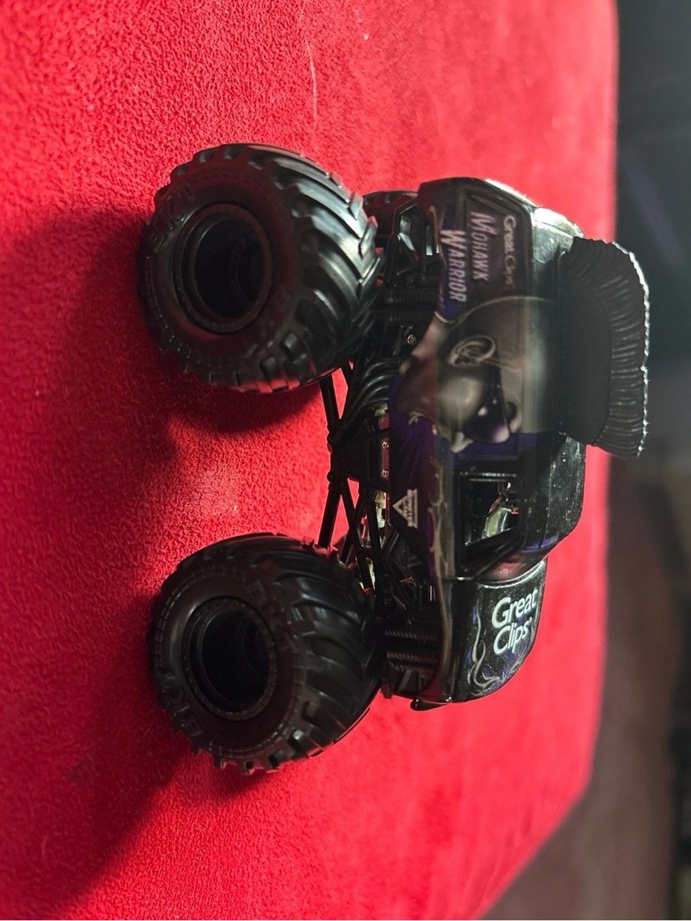 Hot Wheels Monster Jam Truck Mohawk Warrior, Great Clips, Black Rim Variant